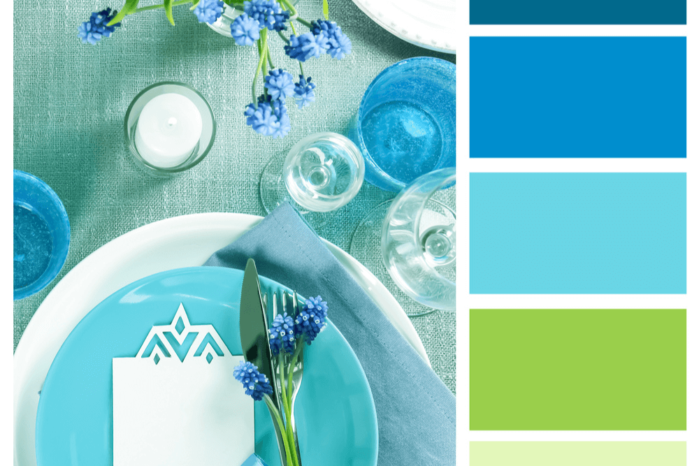 Mint colour palette for table setting