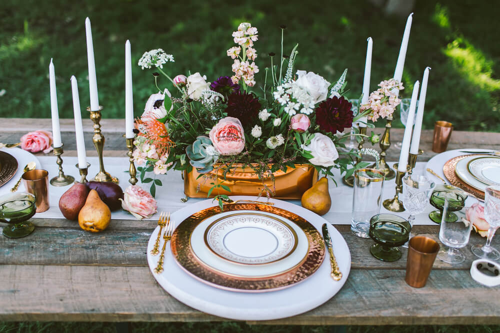 vintage wedding table setup