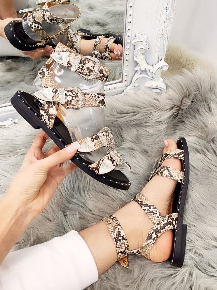 Sandals sales snake print