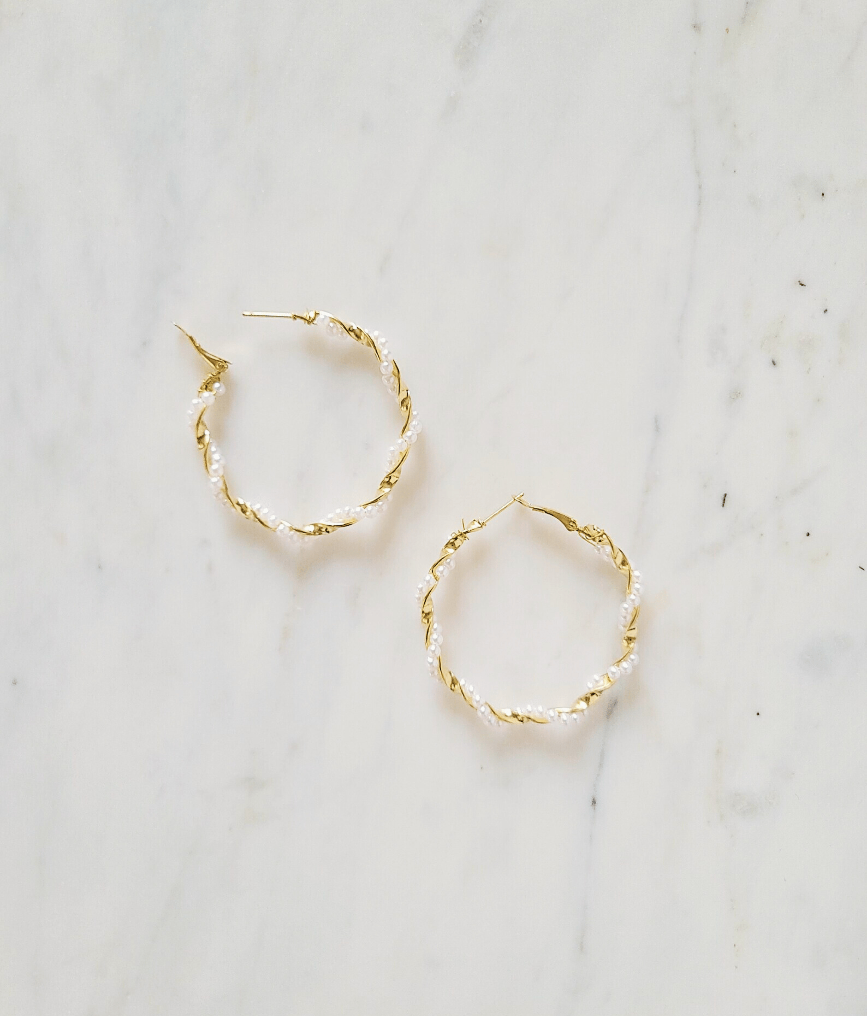 Leah Alexandra Twisted Hoop Earrings, Gold at John Lewis & Partners