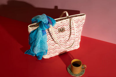 Elysian Wave Tote Bag | Waterproof Canvas Tote | Large Beach Bag | Womens Shoulder Bag | Casual Shopping Bag