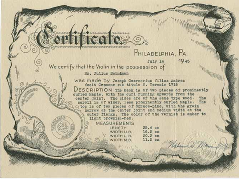 Certificate of Value