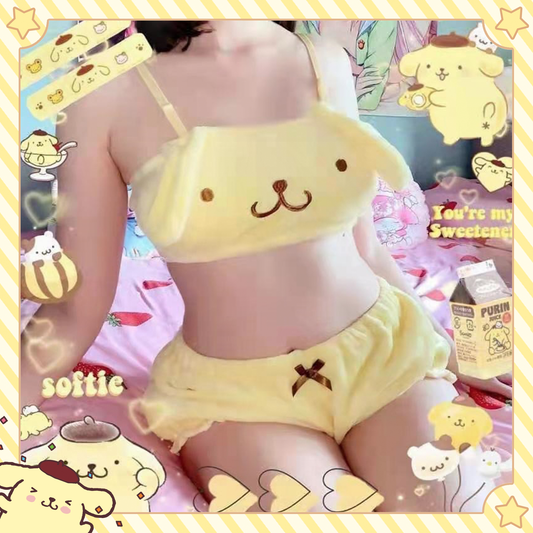 Sanrio Hello Kitty 2 Pcs Cute Bra & Brief Sets of Ice Silk