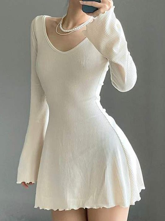 Soft Girl Aesthetic Mini Dress A-line White – Aesthetics Boutique
