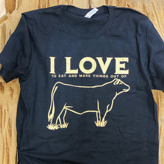 I Love Cows Tshirt - Heather Cardinal Color – DG Saddlery Store