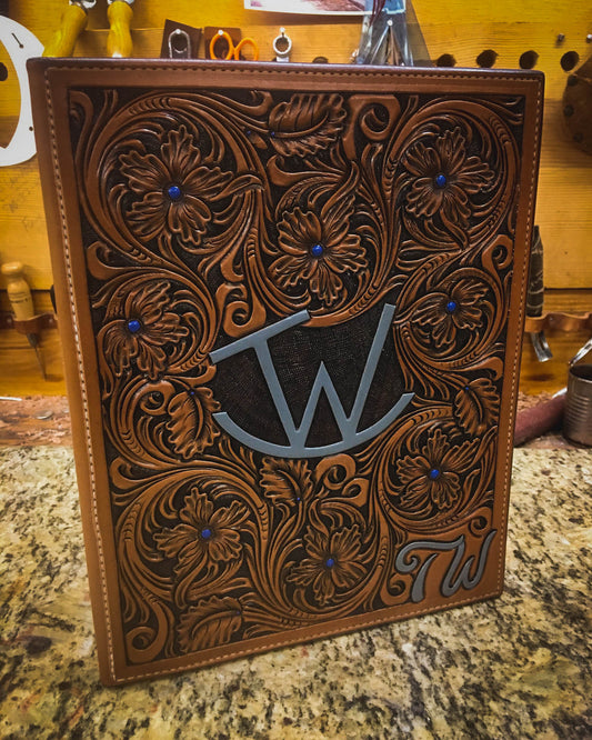 Custom Tooled Leather Checkbook Cover — 33 Ranch & Saddlery, LLC