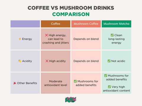 mushroom coffee vs mushroom matcha