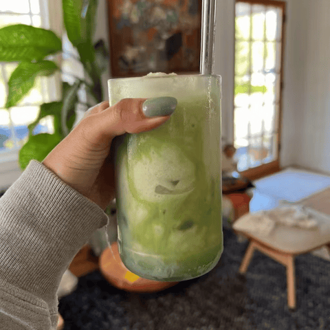 mushroom matcha latte