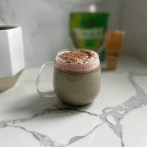 strawberry mocha matcha latte