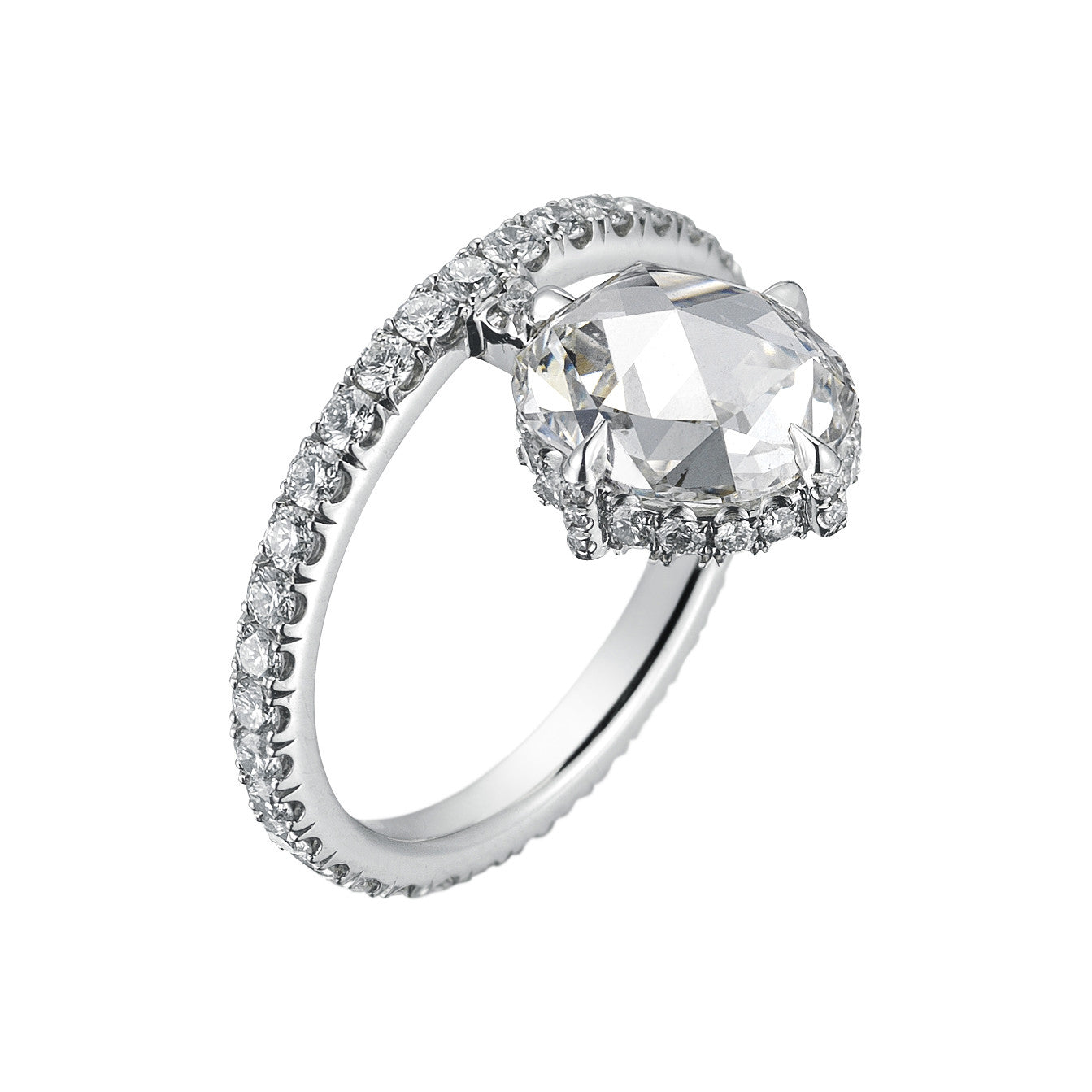 June Rose Cut Engagement Ring