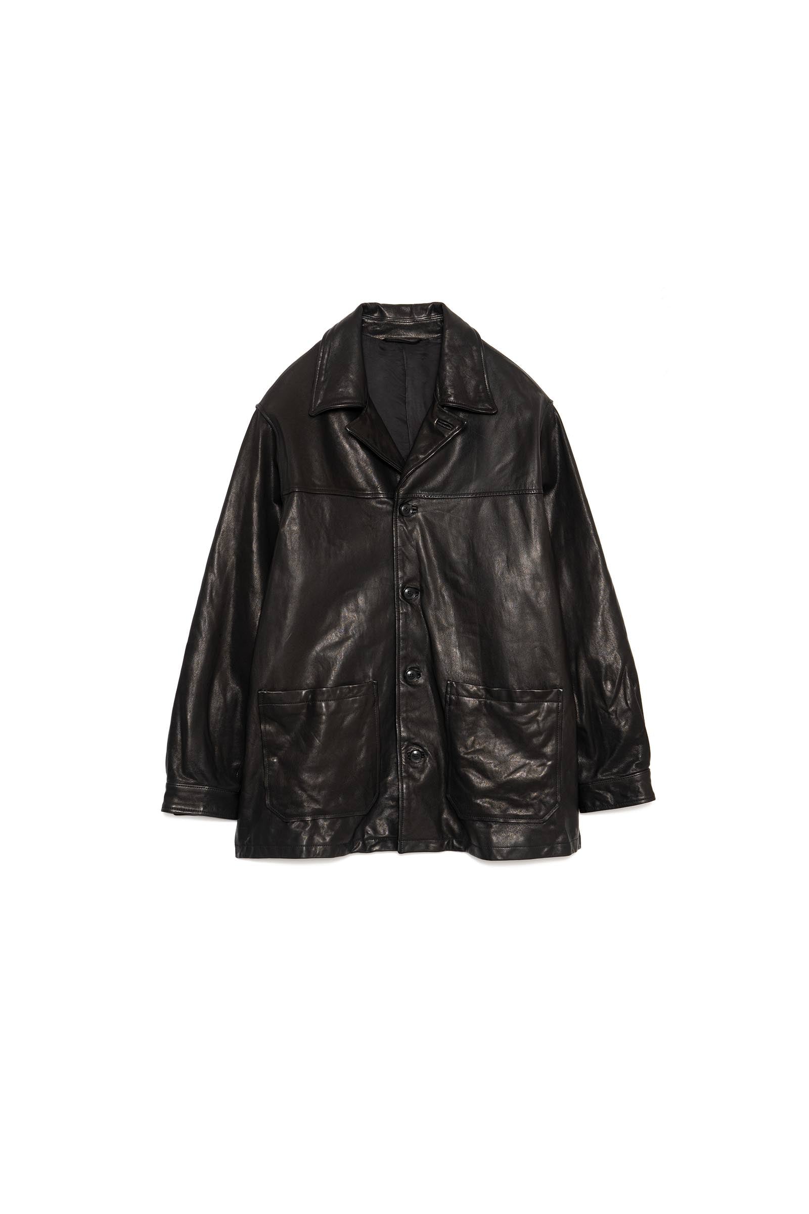 YOKE / LEATHER CUT-OFF HALF COAT – carol ONLINE STORE