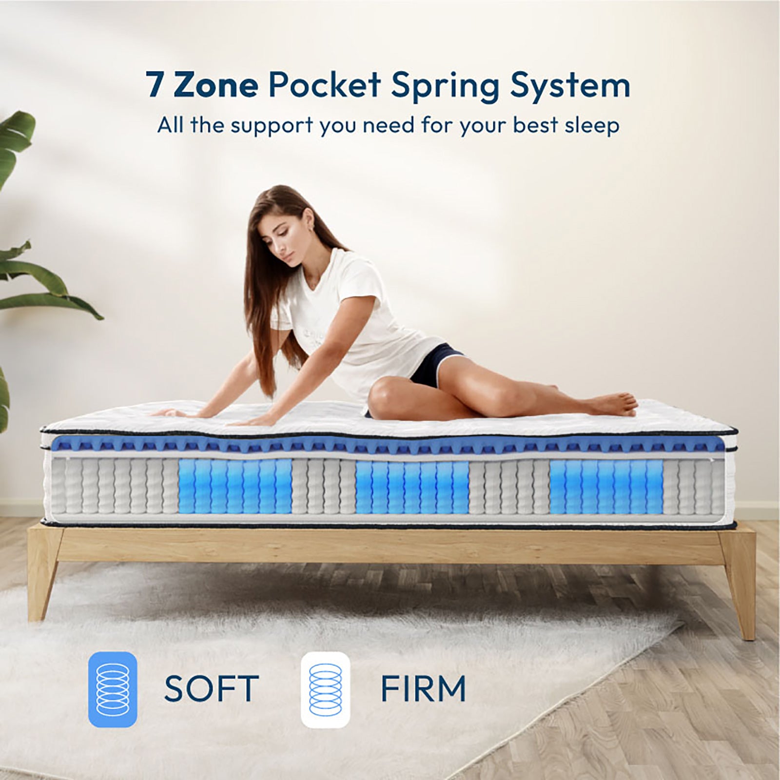 12" Hybrid Mattress in Salvia for Eastern King Size Bed
