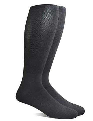 Yomandamor Mens 4 Pairs Over the Calf Super Soft Diabetic/Dress Socks with Seamless Toe