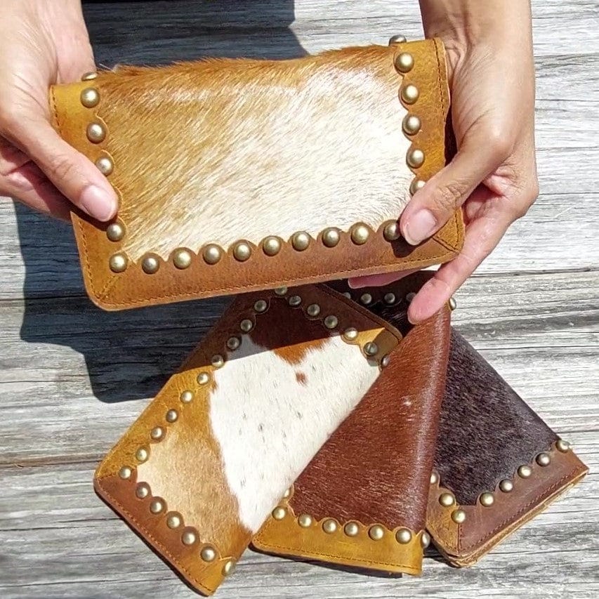 cow fur wallet