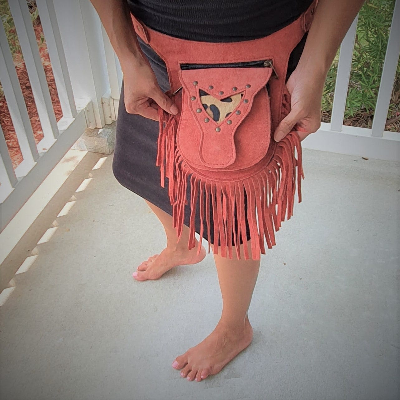 Hip Belt bags with fringe | Festival belt bag | Leather n Charm