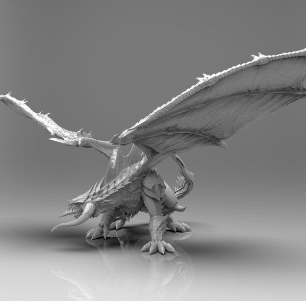 BLACK DRAGON DESINGN THE BLACKIE DRAGON STATUE STL 3D 3D Printing Model -  Threeding