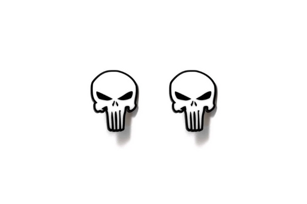 Car emblem badge for fenders with Punisher logo