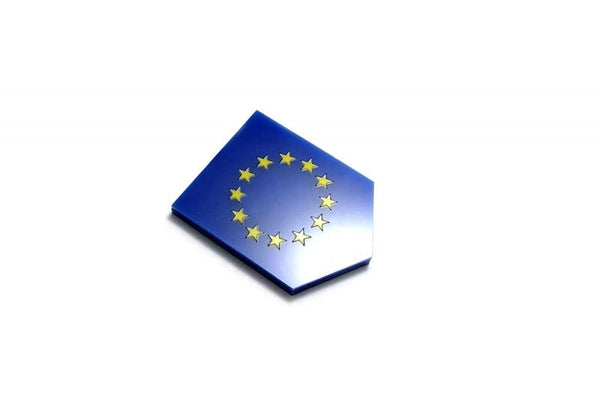 Car emblem badge with flag of European Union - decoinfabric