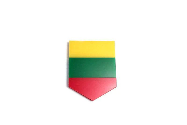 Radiator grille emblem with Lithuania logo