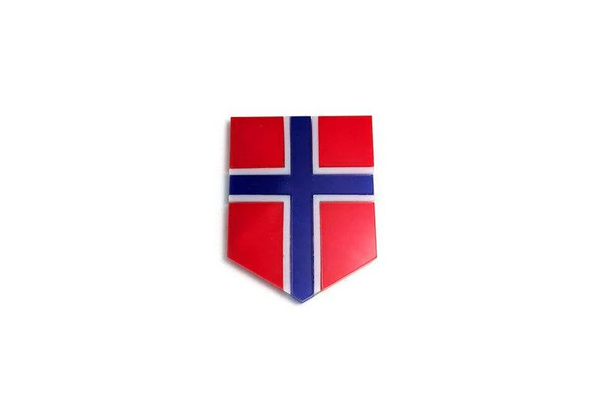 Radiator grille emblem with Norway logo