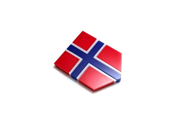 Car emblem badge with flag of Norway - decoinfabric