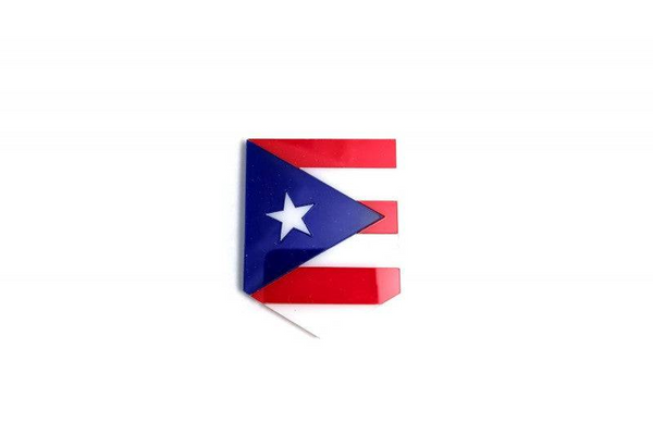 Radiator grille emblem with Puerto Rico logo