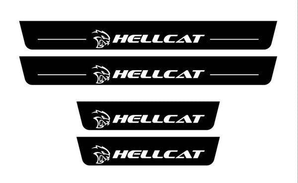 Dodge Charger 2011+ Door Sill Led Plate With HELLCAT Logo (type 2) - decoinfabric