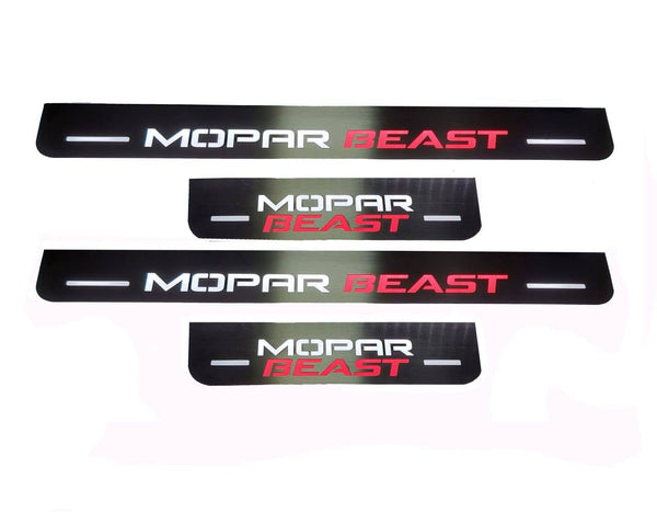 Dodge Charger 2011+ Door Sill Led Plate With MOPAR BEAST Logo - decoinfabric