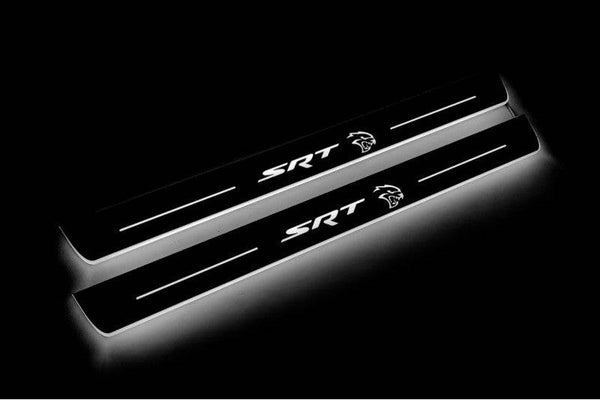 Dodge Charger Door Sill Led Plate With Logo SRT Hellcat - decoinfabric