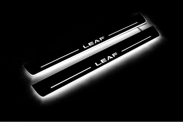 Nissan Leaf II Car Door Sill With Logo Leaf - decoinfabric