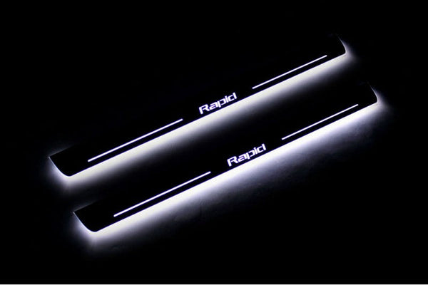 Skoda Rapid Led Door Sills With Logo Rapid - decoinfabric