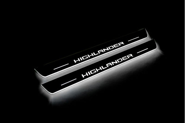 Toyota Highlander IV Led Door Sills With Logo Highlander - decoinfabric