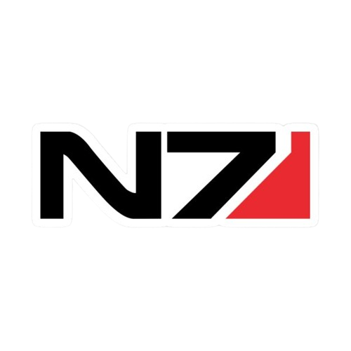 Mass Effect RENEGADE tailgate trunk rear emblem with N7 logo - decoinfabric