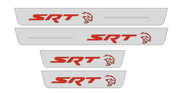 Jeep Grand Cherokee IV Door Sill Led Plate With SRT HELLCAT Logo (Type 2) - decoinfabric