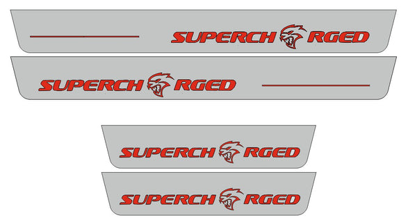 Dodge Durango 2011+ Door Sill Led Plate With Supercharged Logo (type 2) - decoinfabric