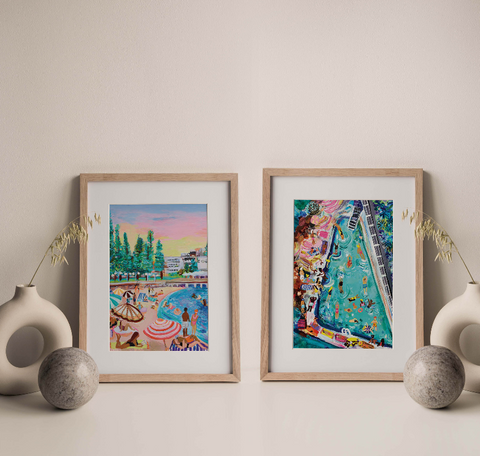 Two Sydney Beaches Artwork Prints Bronte Goodieson