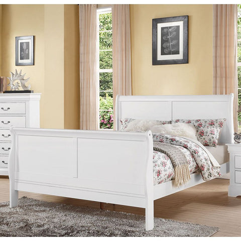 Acme Louis Philippe Bed - Antique Gray 23860Q-Bed at