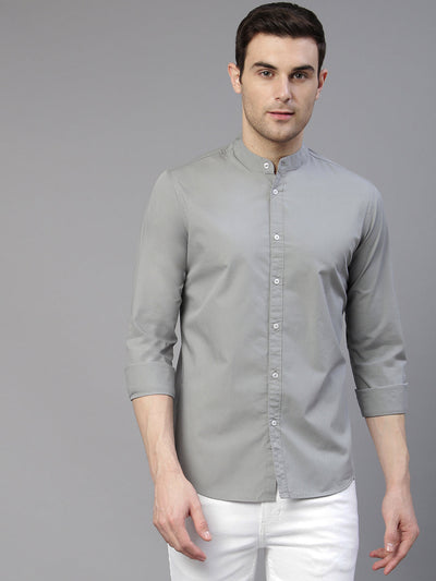 Mandarin collar shirt, Pink - Sisley