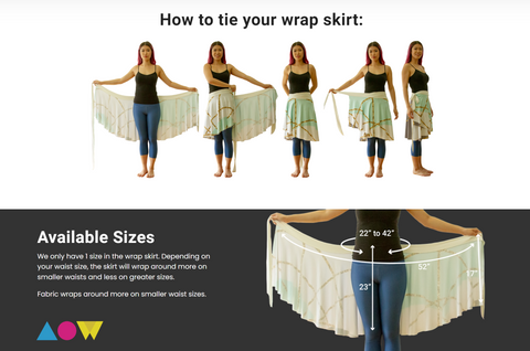 Wrap skirt size chart