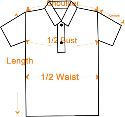 Tableau des mesures de la chemise