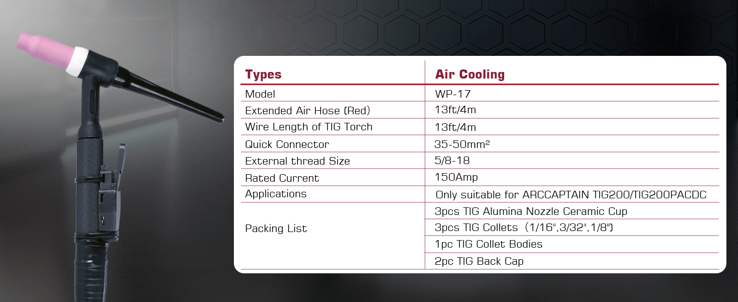 High Frequency Air Cooled TIG Torch