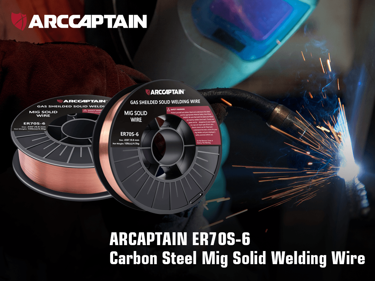 Arccaptain ER70S-6 Welding Solid Wire 10 Lbs Low Splatter Mig Wire