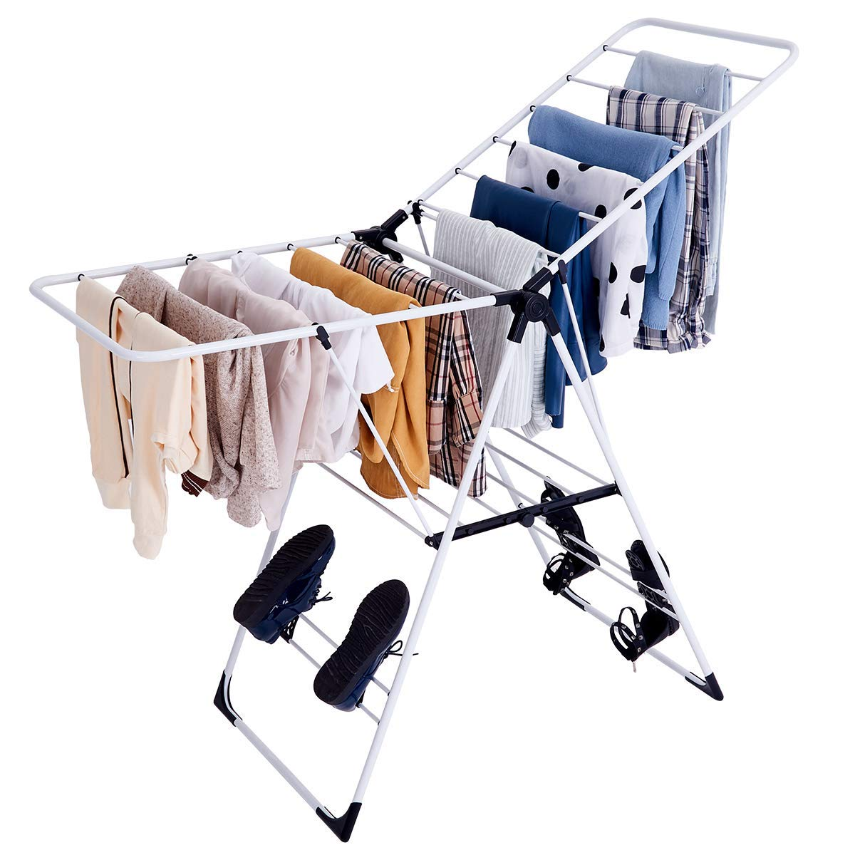 HOUZE - '2-Fold' & 'Menshar Gullwing QuickFold' Clothes Drying Airer Rack -  Laundry | Organizer | Towels
