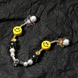 Skull Dice Smiley Pearl Stainless Necklace