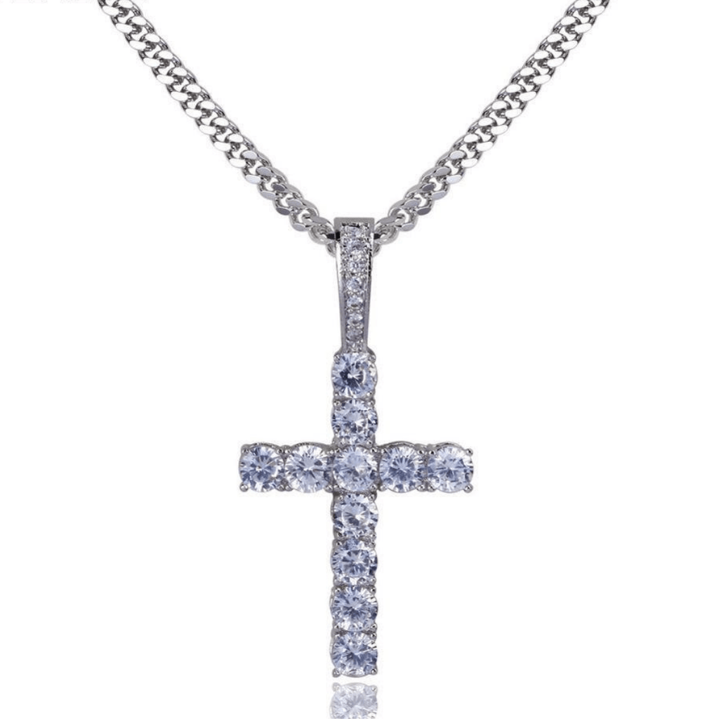 18k diamond cross pendant