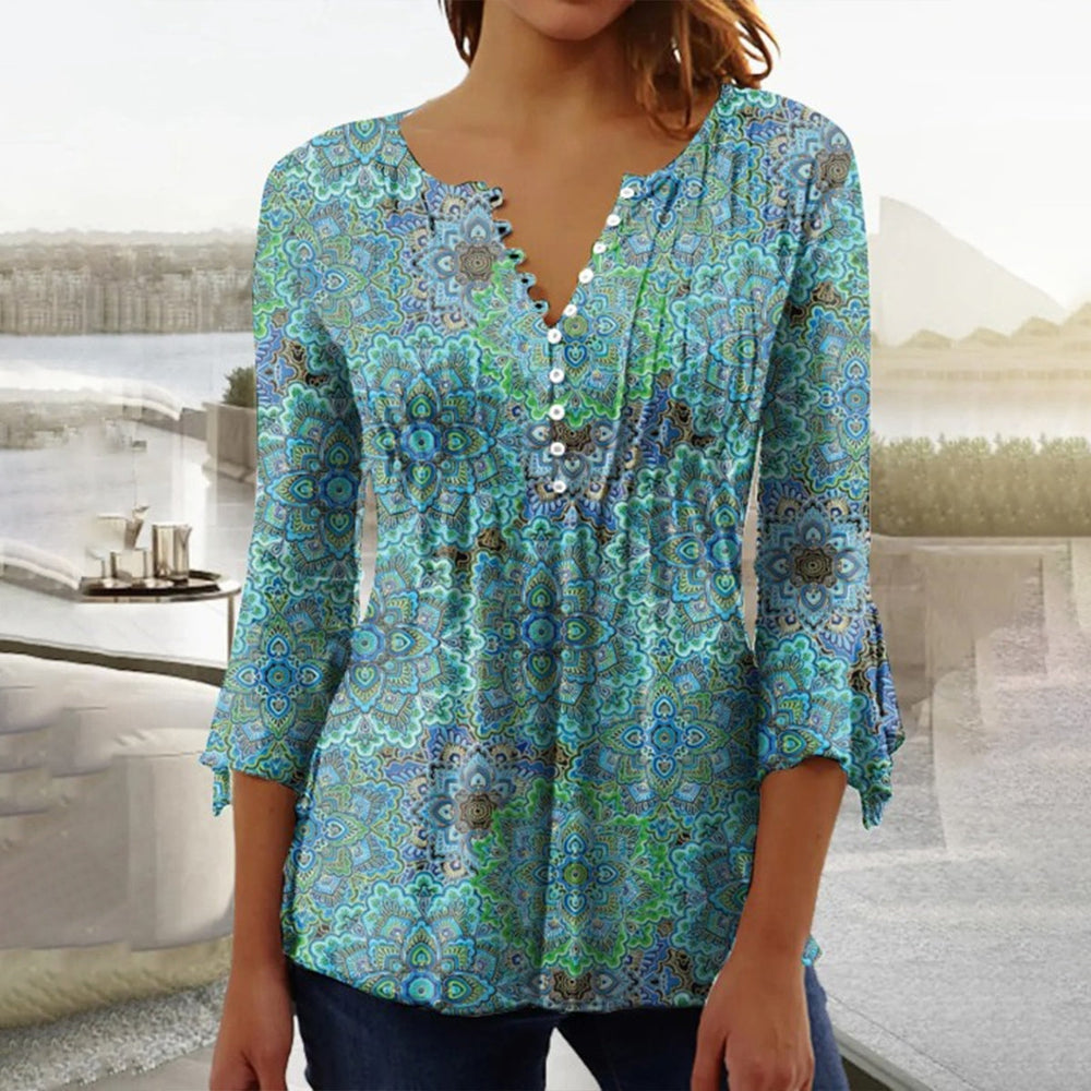 Dreamy V-Neck 3/4 Sleeve Top – klynu