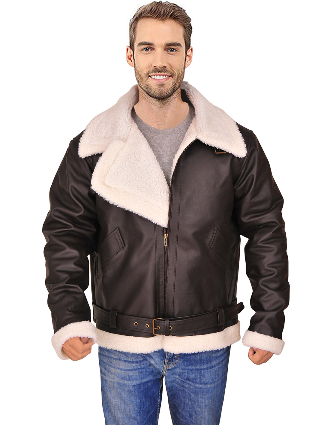 Rocky Balboa Sylvester Shearling Deep Brown Leather Jacket – boneshia