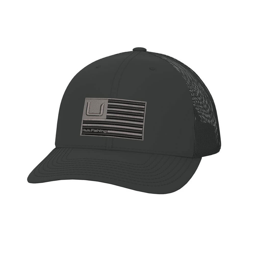 Huk Huk Logo Stretchback Trucker Cap in Black – Island Trends
