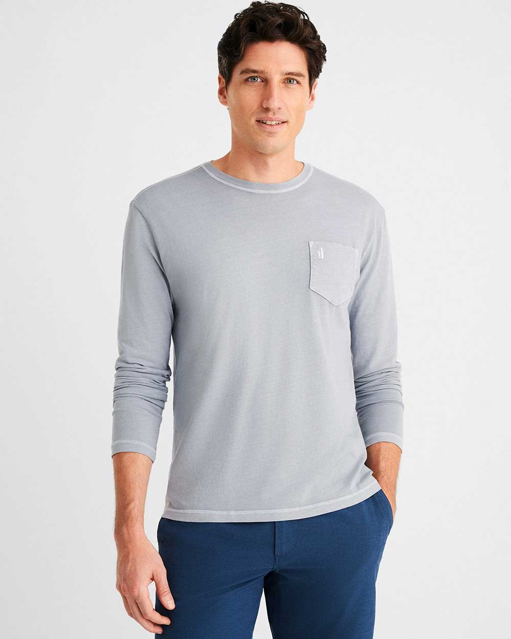 Johnnie-O Big & Tall Brennan Long Sleeve T-Shirt in Steel – Island