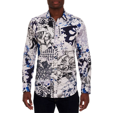 Robert Graham Geometric Medallion Check Print Sport Shirt $199 Large ...